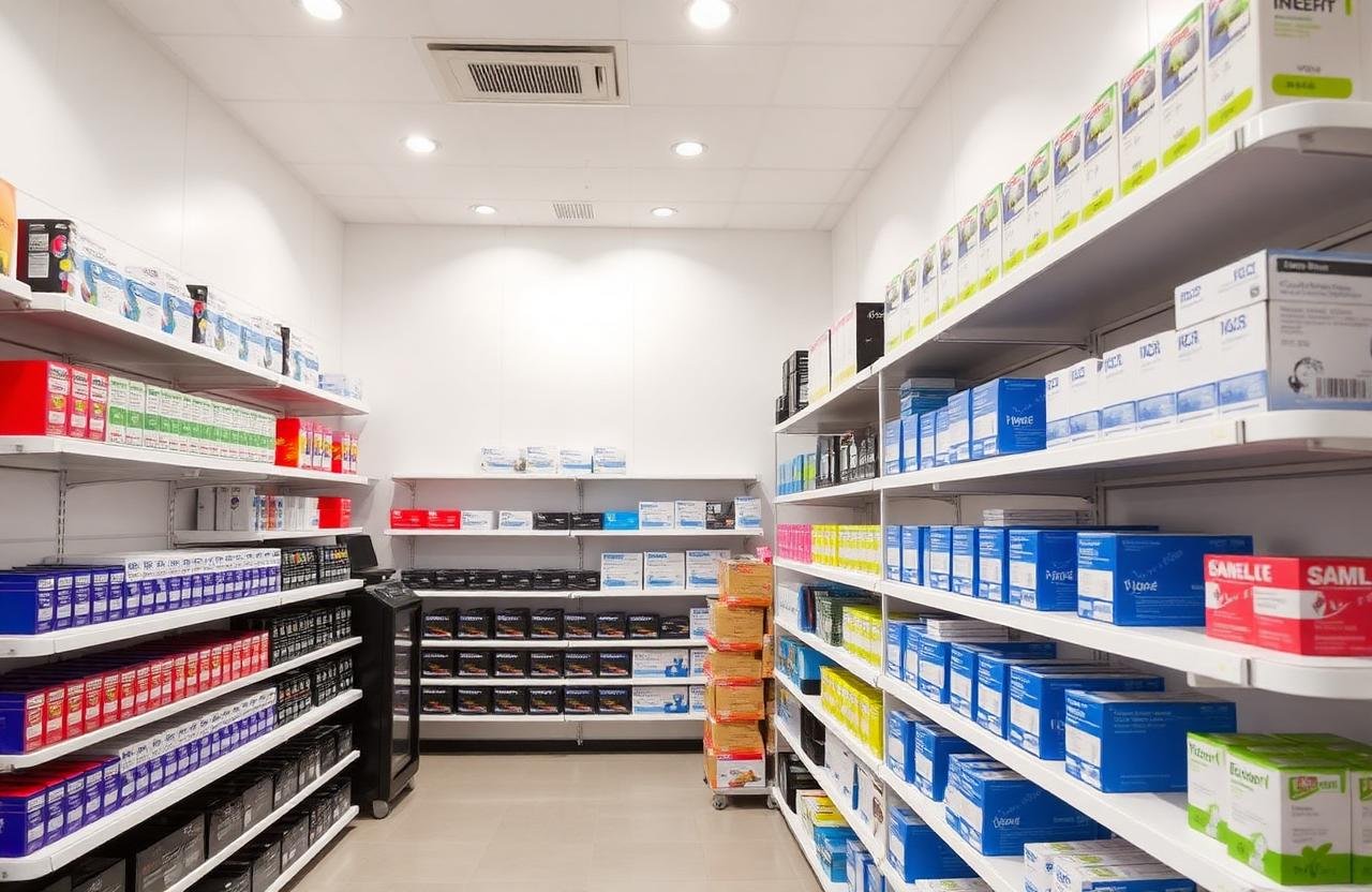 SS Printer Services retail store interior with stocked shelves